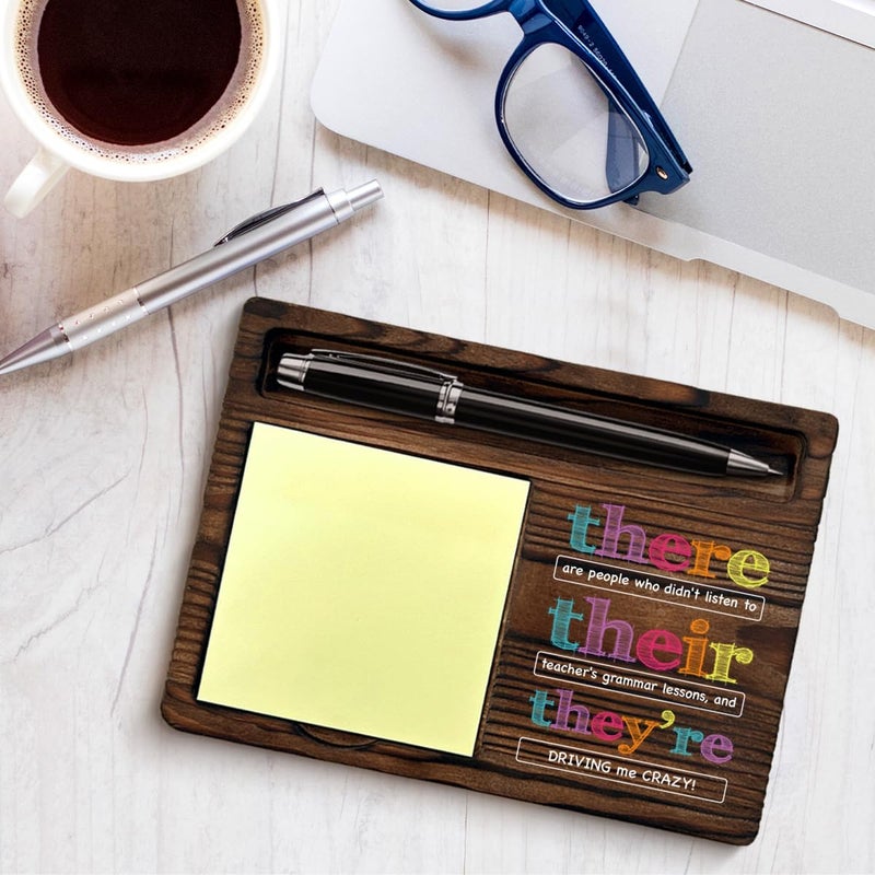 YGBF English Teacher Gifts for Women Men, Funny Gifts for English Teacher Grammar Teachers Sticky Note Holder Classroom Office Decor - Image 4